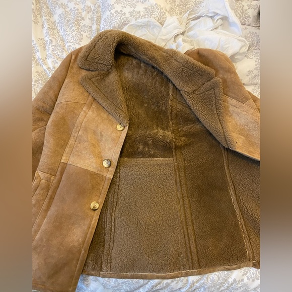 Brown vintage shearling coat - Picture 4 of 6
